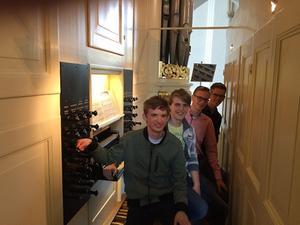 Vier deelnemers aan het Ambitus Orgelconcours in 2016. beeld RD
