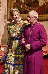 Prinses Mabel en de aartsbisschop van Canterbury, Justin Welby. beeld AFP