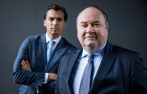 Henk Otten (rechts) en Thierry Baudet van de FvD. beeld ANP