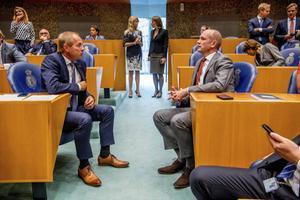 Kees van der Staaij (SGP, l.) en Gert-Jan Segers (CU, r.). beeld ANP, Robin Utrecht