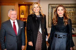 Koningin Máxima bezoekt de Jordaans koning Abdullah en koningin Rania in het paleis in Amman. beeld ANP