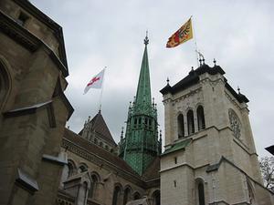 De St. Pierre in Genève, de kerk van Johannes Calvijn. beeld RD
