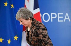 De Britse premier May. beeld AFP, JOHN THYS