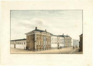 Het Utrechtse krankzinnigengesticht, afgebeeld in het album van Johannes J. F. Wap (1806-1880). Kohlbrugge moet Gerhard Fockens hier geregeld hebben bezocht. beeld Het Utrechts Archief