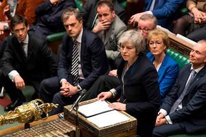 May in het Lagerhuis. beeld AFP, MARK DUFFY