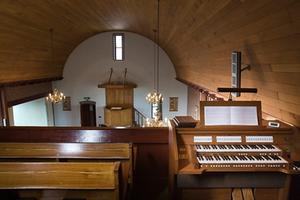Interieur van de kerk van de oud gereformeerde gemeente in Lienden. beeld RD, Henk Visscher