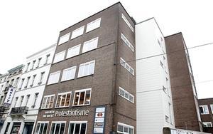 Het "Huis van het protestantisme" in Brussel, waar het kantoor van de Verenigde Protestantse Kerk van België gevestigd is. beeld Camile Schelstraete