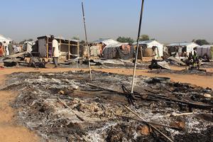 Verwoesting na een aanslag door Boko Haram, eind vorig jaar. beeld AFP