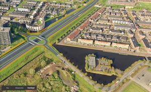 Ongelijkvloerse kruising in de nieuwe situatie. beeld Provincie Utrecht