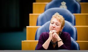 Kamerlid Corrie van Brenk (50PLUS) organiseerde een gesprek met ouderen die in armoede leven. beeld ANP, Bart Maat