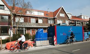 Verzakking bij een huis in Dordrecht. beeld ANP