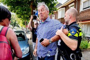 Pegida-voorman Edwin Wagensveld werd opgepakt tijdens een vorige demonstratie. beeld ANP