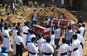 Begrafenis in Negombo. beeld AFP