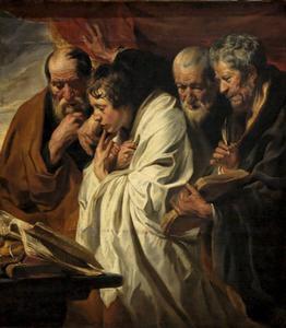 De vier evangelisten, geschilderd door Jacob Jordaens. beeld Wikimedia