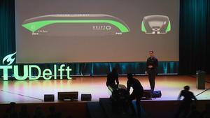 Delftse studenten onthulden maandag de nieuwe hyperloop Atlas 02. beeld ANP