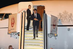 Premier Mark Rutte kwam vrijdag aan in de Japanse stad Osaka om er de G20-top bij te wonen. beeld EPA