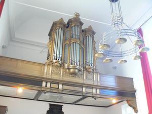 Het Properorgel in de Sint-Annakapel in Kampen. beeld Herman Kamp