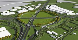 Impressie van hoe het knooppunt Hoevelaken er in de toekomst gaat uitzien. beeld Rijkswaterstaat