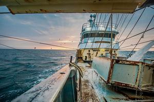Vissers op de kotter TX 38 uit Texel aan het werk op de Noordzee. beeld ANP, Niels Wenstedt