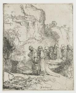 "Christus ten grave gedragen", Rembrandt van Rijn, 1643-1647. beeld Rijksmuseum