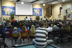 Ouderplatform BewustGezin belegde dinsdag in de aula van de vestiging van de Gomarus Scholengemeenschap in Gorinchem een bijeenkomst over het thema ”Wat is goede muziek?” beeld William Hoogteyling