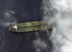 Adrian Darya 1 in de buurt van de Syrische havenstad Tartus. beeld AFP