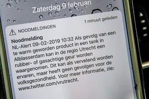 De verzonden NL-Alert. beeld ANP