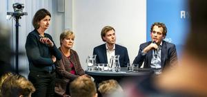 Niet iedereen staat achter het Klimaatakkoord. Donderdag gaven vier partijen een persconferentie in Nieuwspoort, waar ze bekendmaakten geen handtekening te zetten onder het akkoord. beeld ANP, Remko de Waal