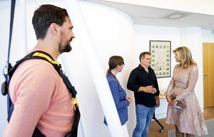 Koningin Máxima sprak in het Nationaal Psychotrauma Centrum, dat zich bezighoudt met de gevolgen van schokkende gebeurtenissen en trauma's, met experts en patiënten. beeld ANP