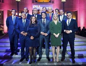 Lijsttrekkers bij NOS-debat, beeld ANP, PIROSCHKA VAN DE WOUW