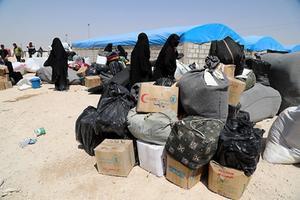 IS-vrouwen in een kamp in het noordoosten van Syrië. beeld Syria Hasakah
