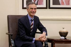 Britse minister voor het Midden-Oosten Andrew Murrison. beeld EPA