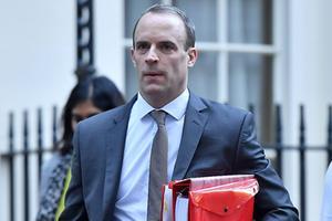 De Britse minister voor de brexitzaken Dominic Raab. beeld AFP