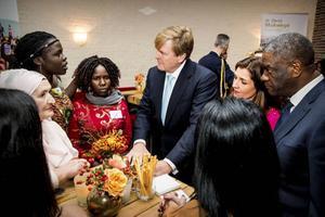Koning Willem-Alexander in november tijdens een symposium over het Initiatief voor Herstel en Erkenning, een internationaal samenwerkingsverband dat de gevolgen van verkrachting als oorlogswapen moet verzachten. beel ANP, Patrick van Katwijk