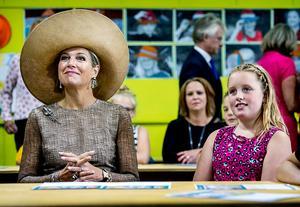Koningin Maxima tijdens de lancering van de Nationale AI-cursus Junior. Deze cursus moet kinderen de beginselen van kunstmatige of artificiële intelligentie (AI) bijbrengen. beeld ANP