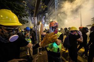Demonstranten in HongKong. beeld AFP