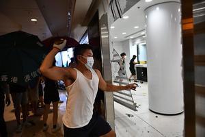 Anti-China protest in Hongkong. beeld AFP