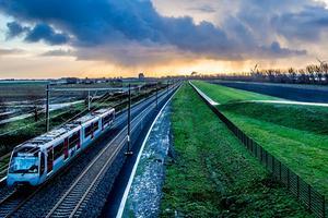 Een testrit op de Hoekse Lijn in 2019. beeld ANP
