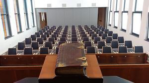 Het vernieuwde kerkgebouw van de gereformeerde gemeente te Rotterdam-Centrum. beeld Theologische School GG