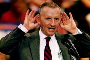 Ross Perot, in 1992 tijdens de verkiezingscampagne. beeld AFP, Peter Muhly