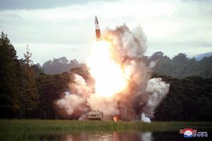Een foto van de test werd vrijgegeven door Noord-Korea. beeld EPA