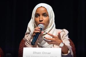 Een van de twee Amerikaanse Congresleden die door Israël worden geweigerd is Ilhan Omar, hier op een archieffoto die op 18 juli van haar is gemaakt. beeld AFP, Kerem Yucel