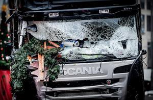 De vrachtwagen die werd gebruikt bij de bloedige aanslag op een kerstmarkt in Berlijn. beeld ANP