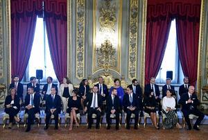 De nieuwe Italiaanse regering. beeld AFP