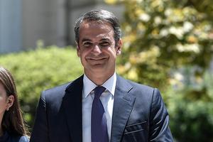 De nieuwe Griekse premier Mitsotakis. beeld AFP
