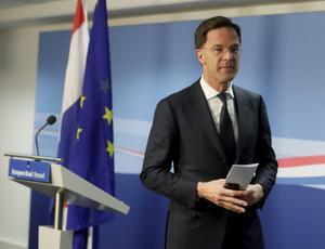 Premier Mark Rutte. beeld EPA, Stephanie Lecocq