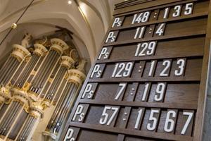 Psalmbord en orgel in de Joriskerk te Amersfoort. beeld RD, Anton Dommerholt