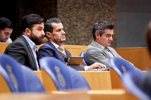 De fractie van Denk, Selcuk OztUrk, Farid Azarkan en Tunahan Kuzu in oktober 2019. beeld ANP