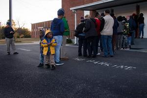 De Beulah Baptist Church in Mayfield, hier in gebruikt als stembureau. beeld AFP