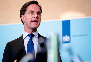 Premier Mark Rutte tijdens de persconferentie woensdag. beeld EPA, Bart Maat